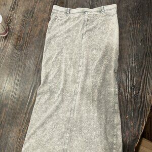 Hardtail Long Denim Closed Slit Skirt (Style WJ-114) Stone wash